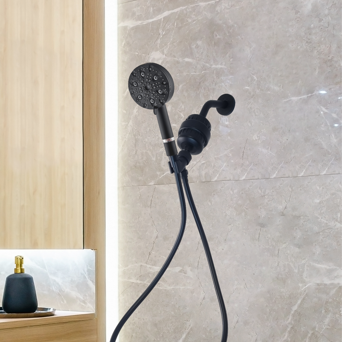 Luxe 9 Mode Showerhead Complete Shower Kit