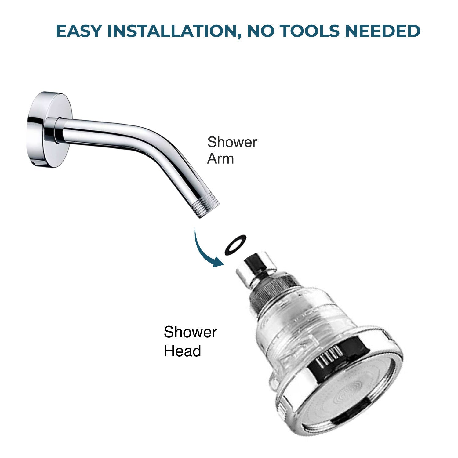 Wall Shower Head - ionic stones filtration