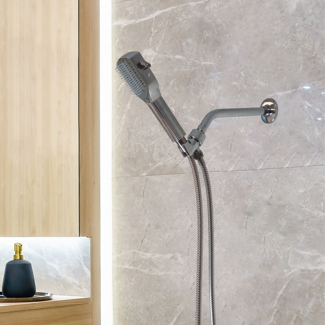 Detangler Comb Showerhead Shower Essentials Kit